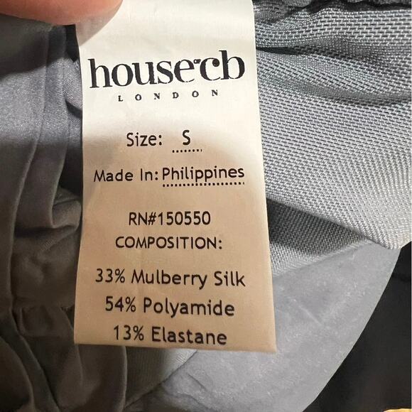 House of Cb Camille Dove Grey Real Silk Mini Dress Multiple Sizes S Small - Picture 7 of 8